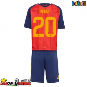 Camisa de Futebol Espanha Pedri Gonzalez #20 Equipamento Principal Infantil Mundo 2026 Manga Curta (+ Calças curtas)